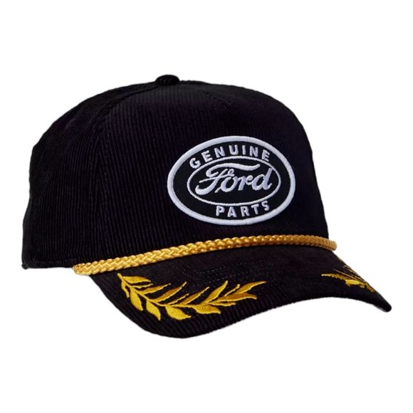 American Needle Other - America Needle Ford Auto Parts Corduroy Rope Adjustable Hat Cap Black Gold OSFM